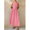 imagePRETTYGARDEN Maxi Dresses for Women 2025 Summer Casual Sleeveless Patchwork Flowy Vacation Sundress Knit Long Work Tank DressPink