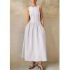 imagePRETTYGARDEN Maxi Dresses for Women 2025 Summer Casual Sleeveless Patchwork Flowy Vacation Sundress Knit Long Work Tank DressWhite