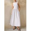 imagePRETTYGARDEN Maxi Dresses for Women 2025 Summer Casual Sleeveless Patchwork Flowy Vacation Sundress Knit Long Work Tank DressWhite