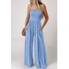 imagePRETTYGARDEN Rompers For Women Summer Dressy Casual One Piece Outfits Spaghetti Strap Wide Leg Beach Jumpsuits With Pockets Light BlueLarge
