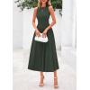 imagePRETTYGARDEN Spring Casual Dresses for Women 2025 Summer Business Work Midi Sleeveless A Line Pleated Cocktail DressArmy Green