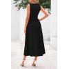imagePRETTYGARDEN Spring Casual Dresses for Women 2025 Summer Business Work Midi Sleeveless A Line Pleated Cocktail DressBlack