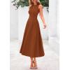 imagePRETTYGARDEN Spring Casual Dresses for Women 2025 Summer Business Work Midi Sleeveless A Line Pleated Cocktail DressCaramel