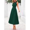 imagePRETTYGARDEN Spring Casual Dresses for Women 2025 Summer Business Work Midi Sleeveless A Line Pleated Cocktail DressDark Green