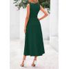 imagePRETTYGARDEN Spring Casual Dresses for Women 2025 Summer Business Work Midi Sleeveless A Line Pleated Cocktail DressDark Green
