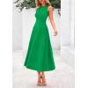 imagePRETTYGARDEN Spring Casual Dresses for Women 2025 Summer Business Work Midi Sleeveless A Line Pleated Cocktail DressGreen
