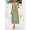 imagePRETTYGARDEN Spring Casual Dresses for Women 2025 Summer Business Work Midi Sleeveless A Line Pleated Cocktail DressMist Green