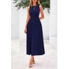 imagePRETTYGARDEN Spring Casual Dresses for Women 2025 Summer Business Work Midi Sleeveless A Line Pleated Cocktail DressNavy