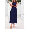 imagePRETTYGARDEN Spring Casual Dresses for Women 2025 Summer Business Work Midi Sleeveless A Line Pleated Cocktail DressNavy