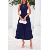 imagePRETTYGARDEN Spring Casual Dresses for Women 2025 Summer Business Work Midi Sleeveless A Line Pleated Cocktail DressNavy