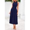 imagePRETTYGARDEN Spring Casual Dresses for Women 2025 Summer Business Work Midi Sleeveless A Line Pleated Cocktail DressNavy