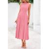 imagePRETTYGARDEN Spring Casual Dresses for Women 2025 Summer Business Work Midi Sleeveless A Line Pleated Cocktail DressPink