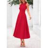 imagePRETTYGARDEN Spring Casual Dresses for Women 2025 Summer Business Work Midi Sleeveless A Line Pleated Cocktail DressRed