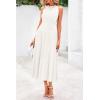 imagePRETTYGARDEN Spring Casual Dresses for Women 2025 Summer Business Work Midi Sleeveless A Line Pleated Cocktail DressWhite