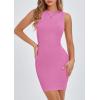 imagePRETTYGARDEN Spring Dresses for Women 2025 Sleeveless Bodycon Short Work Tank Dress Summer Casual Ribbed Mini SundressesPink