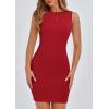imagePRETTYGARDEN Spring Dresses for Women 2025 Sleeveless Bodycon Short Work Tank Dress Summer Casual Ribbed Mini SundressesRed