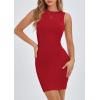 imagePRETTYGARDEN Spring Dresses for Women 2025 Sleeveless Bodycon Short Work Tank Dress Summer Casual Ribbed Mini SundressesRed