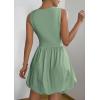 imagePRETTYGARDEN Summer Dresses for Women 2025 Casual Sleeveless Tank Mini Short Dress Crew Neck Bubble Sundress with PocketsGreen