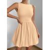 imagePRETTYGARDEN Summer Dresses for Women 2025 Casual Sleeveless Tank Mini Short Dress Crew Neck Bubble Sundress with PocketsKhaki