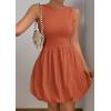 imagePRETTYGARDEN Summer Dresses for Women 2025 Casual Sleeveless Tank Mini Short Dress Crew Neck Bubble Sundress with PocketsOrange