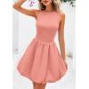 imagePRETTYGARDEN Summer Dresses for Women 2025 Casual Sleeveless Tank Mini Short Dress Crew Neck Bubble Sundress with PocketsPink