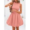 imagePRETTYGARDEN Summer Dresses for Women 2025 Casual Sleeveless Tank Mini Short Dress Crew Neck Bubble Sundress with PocketsPink