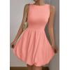imagePRETTYGARDEN Summer Dresses for Women 2025 Casual Sleeveless Tank Mini Short Dress Crew Neck Bubble Sundress with PocketsPink