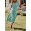 imagePRETTYGARDEN Summer Floral Dress for Women 2025 Casual Boho Short Sleeve Maxi Dresses V Neck Tiered Flowy Beach SundressLight Green