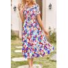 imagePRETTYGARDEN Summer Floral Dress for Women 2025 Casual Boho Short Sleeve Maxi Dresses V Neck Tiered Flowy Beach SundressPrint Multicolored