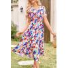 imagePRETTYGARDEN Summer Floral Dress for Women 2025 Casual Boho Short Sleeve Maxi Dresses V Neck Tiered Flowy Beach SundressPrint Multicolored