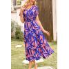 imagePRETTYGARDEN Summer Floral Dress for Women 2025 Casual Boho Short Sleeve Maxi Dresses V Neck Tiered Flowy Beach SundressPrint Pink Purple