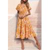 imagePRETTYGARDEN Summer Floral Dress for Women 2025 Casual Boho Short Sleeve Maxi Dresses V Neck Tiered Flowy Beach SundressWhite Yellow Floral