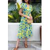imagePRETTYGARDEN Summer Floral Dress for Women 2025 Casual Boho Short Sleeve Maxi Dresses V Neck Tiered Flowy Beach SundressYellow Blue Floral