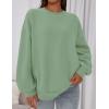 imagePRETTYGARDEN Sweatshirt for Women Oversized Crewneck Long Sleeve Pullover Fleece Top 2025 Fall Winter Fashion Outfits ClothesLight Green