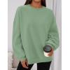 imagePRETTYGARDEN Sweatshirt for Women Oversized Crewneck Long Sleeve Pullover Fleece Top 2025 Fall Winter Fashion Outfits ClothesLight Green
