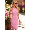 imagePRETTYGARDEN Women Bodycon Midi Dress 2025 Summer Spring Casual Vacation Sundress Fitted Sleeveless Tank DressesSolid Pink