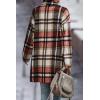 imagePRETTYGARDEN Women Plaid Shacket Jacket Trendy Fall Casual Button Wool Blend Tartan Trench Coat Winter Clothing with PocketsBrick Red