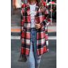 imagePRETTYGARDEN Women Plaid Shacket Jacket Trendy Fall Casual Button Wool Blend Tartan Trench Coat Winter Clothing with PocketsBrilliant Red