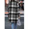 imagePRETTYGARDEN Women Plaid Shacket Jacket Trendy Fall Casual Button Wool Blend Tartan Trench Coat Winter Clothing with PocketsGrey
