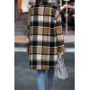 imagePRETTYGARDEN Women Plaid Shacket Jacket Trendy Fall Casual Button Wool Blend Tartan Trench Coat Winter Clothing with PocketsKhaki