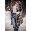 imagePRETTYGARDEN Women Plaid Shacket Jacket Trendy Fall Casual Button Wool Blend Tartan Trench Coat Winter Clothing with PocketsNavy
