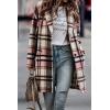 imagePRETTYGARDEN Women Plaid Shacket Jacket Trendy Fall Casual Button Wool Blend Tartan Trench Coat Winter Clothing with PocketsPink