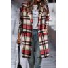 imagePRETTYGARDEN Women Plaid Shacket Jacket Trendy Fall Casual Button Wool Blend Tartan Trench Coat Winter Clothing with PocketsRed