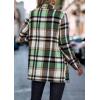 imagePRETTYGARDEN Women Plaid Shacket Jacket Trendy Fall Casual Button Wool Blend Tartan Trench Coat Winter Clothing with PocketsShort Style Green