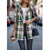 imagePRETTYGARDEN Women Plaid Shacket Jacket Trendy Fall Casual Button Wool Blend Tartan Trench Coat Winter Clothing with PocketsShort Style Green