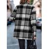 imagePRETTYGARDEN Women Plaid Shacket Jacket Trendy Fall Casual Button Wool Blend Tartan Trench Coat Winter Clothing with PocketsShort Style Grey