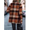 imagePRETTYGARDEN Women Plaid Shacket Jacket Trendy Fall Casual Button Wool Blend Tartan Trench Coat Winter Clothing with PocketsShort Style Orange