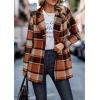 imagePRETTYGARDEN Women Plaid Shacket Jacket Trendy Fall Casual Button Wool Blend Tartan Trench Coat Winter Clothing with PocketsShort Style Orange