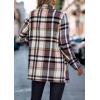 imagePRETTYGARDEN Women Plaid Shacket Jacket Trendy Fall Casual Button Wool Blend Tartan Trench Coat Winter Clothing with PocketsShort Style Pink