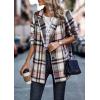 imagePRETTYGARDEN Women Plaid Shacket Jacket Trendy Fall Casual Button Wool Blend Tartan Trench Coat Winter Clothing with PocketsShort Style Pink